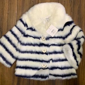 NWT Janie & Jack Juno Valentine Faux Fur Coat